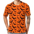 thumbnail image 1 of T Shirt For Men Bats Sunset Man Spooky Halloween Print Streetwear Summer Harajuku Tee Shirt Short-Sl, 1 of 7