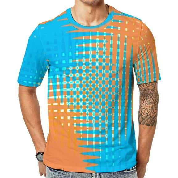 T Shirt For Men Black And Red Two Tone Checkboard Kawaii T-Shirts O-Neck Hippie Tee Shirt Premium Me