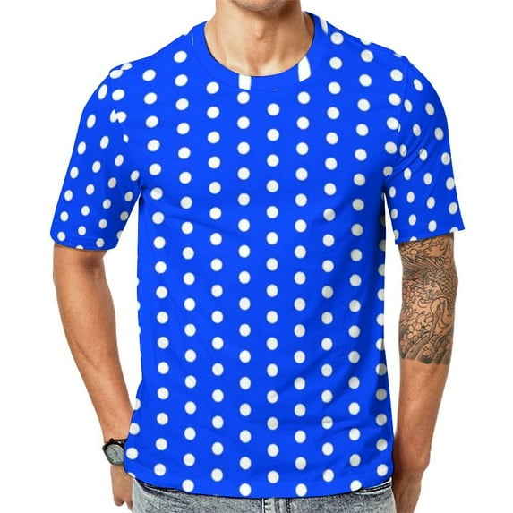 T Shirt For Men Black And White Polka Dot Print T-Shirt Trendy Modern Art Fashion T-Shirts Basic Tsh