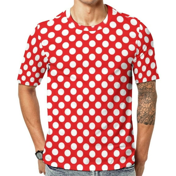 T Shirt For Men Black And White Polka Dot Print T-Shirt Trendy Modern Art Fashion T-Shirts Basic Tsh