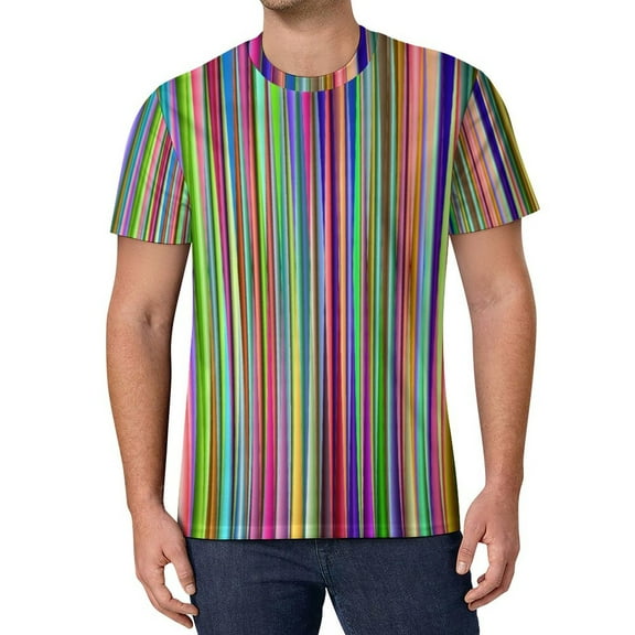 T Shirt For Men Black Stripes Pattern T-Shirt Elegant Gold Glitter Vintage Beach Custom Tee Shirt St