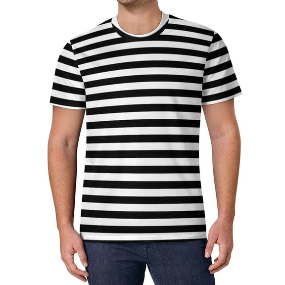 T Shirt For Men Black Stripes Pattern T-Shirt Elegant Gold Glitter Vintage Beach Custom Tee Shirt St