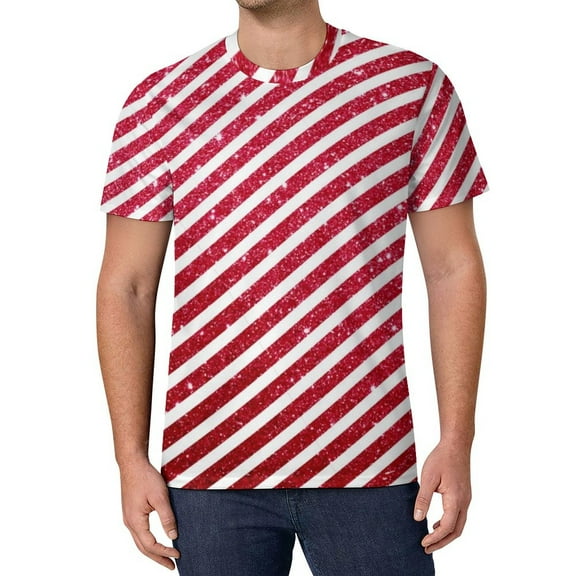 T Shirt For Men Black Stripes Pattern T-Shirt Elegant Gold Glitter Vintage Beach Custom Tee Shirt St