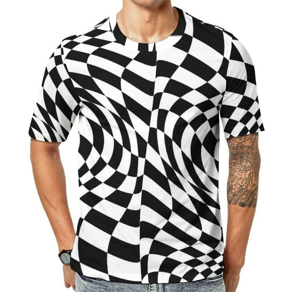 T Shirt For Men Black White Stripes Striped Yellow Lemons Print Retro T-Shirts Streetwear Tshirt Ori