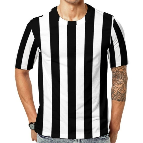 T Shirt For Men Black White Stripes Striped Yellow Lemons Print Retro T-Shirts Streetwear Tshirt Ori