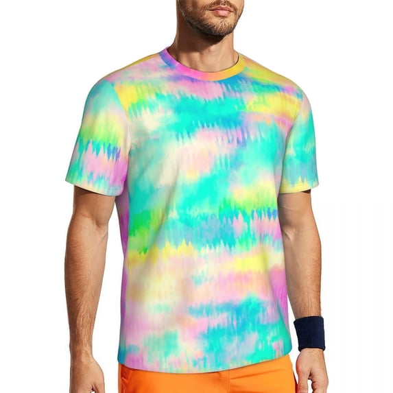 T Shirt For Men Blue Abstract Print Man Digital Art Vintage Running T-Shirts Fast Dry Beach Hip Hop