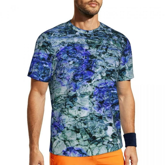 T Shirt For Men Blue Abstract Print Man Digital Art Vintage Running T-Shirts Fast Dry Beach Hip Hop