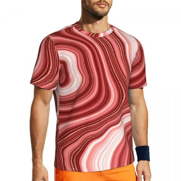 T Shirt For Men Blue Abstract Print Man Digital Art Vintage Running T-Shirts Fast Dry Beach Hip Hop