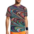 thumbnail image 1 of T Shirt For Men Blue Neon Paint Gym Summer Abstract Liquid Funny T-Shirts Popular Tshirt For Men Des, 1 of 7