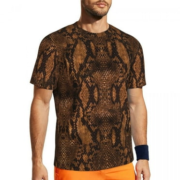 T Shirt For Men Brown Snakeskin Running Summer Animal Print Fun Fashion Tshirt For Man Graphic Cloth