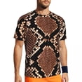 thumbnail image 1 of T Shirt For Men Brown Snakeskin Running Summer Animal Print Fun Fashion Tshirt For Man Graphic Cloth, 1 of 7