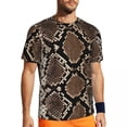 thumbnail image 1 of T Shirt For Men Brown Snakeskin Running Summer Animal Print Fun Fashion Tshirt For Man Graphic Cloth, 1 of 7