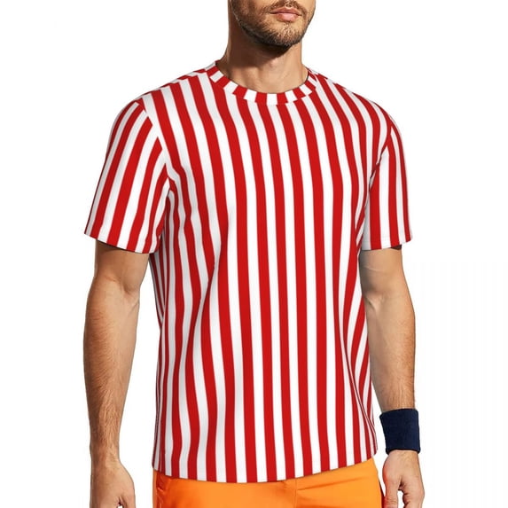 T Shirt For Men Candy Cane Stripes Mini Navy Blue Harajuku Running Short Sleeve Quick-drying Tshirt