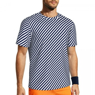 T Shirt For Men Candy Cane Stripes Mini Navy Blue Harajuku Running Short Sleeve Quick-drying Tshirt