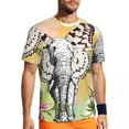 thumbnail image 1 of T Shirt For Men Cartoon Elephant Abstract Animal Design Hip Hop Gym T-Shirts Short Sleeve Fast Dry T, 1 of 7