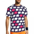 thumbnail image 1 of T Shirt For Men Cartoon Elephant Abstract Animal Design Hip Hop Gym T-Shirts Short Sleeve Fast Dry T, 1 of 7