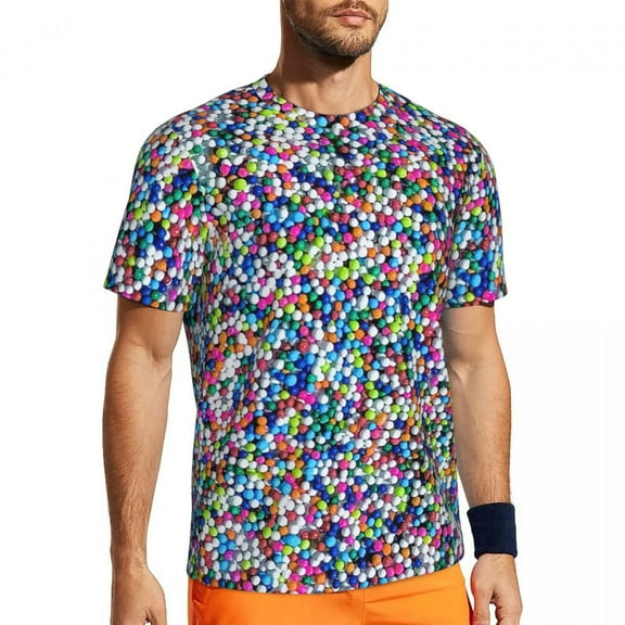 T Shirt For Men Celebration Beads Print Gym T-Shirt Summer Mardi Gras Vintage T-Shirts Fashion Tee S