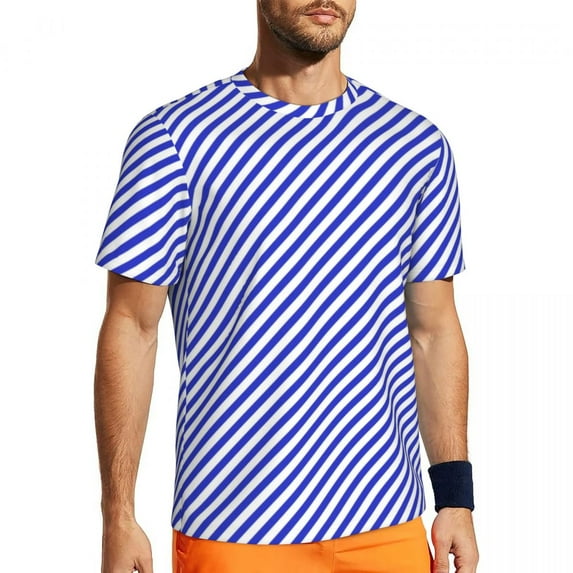 T Shirt For Men Classic Striped Vintage T-Shirt Horizontal Black Stripes Aesthetic Sportswear Summer