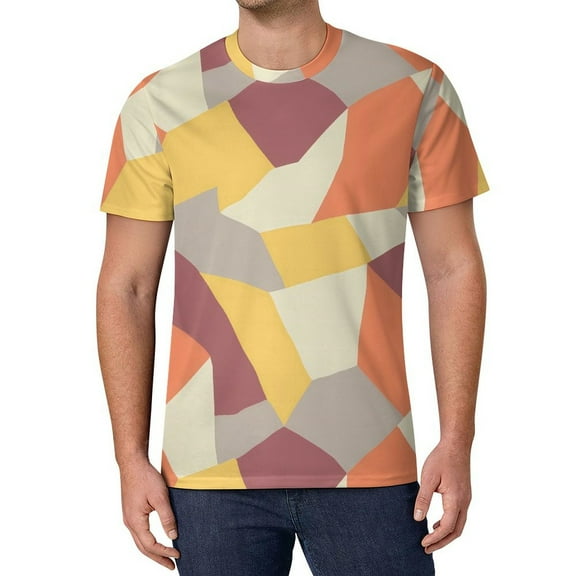 T Shirt For Men Color Block Art T-Shirt Mondrian Minimalist De Stijl Retro Mens Classic Tee Shirt Su