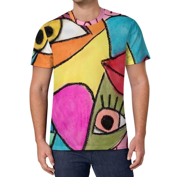 T Shirt For Men Color Block Art T-Shirt Mondrian Minimalist De Stijl Retro Mens Classic Tee Shirt Su
