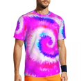 thumbnail image 1 of T Shirt For Men Color Tie Dye Abstract Art Print Harajuku Running T-Shirts Short Sleeve Quick Dry Ts, 1 of 7