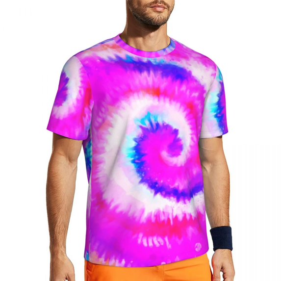 T Shirt For Men Color Tie Dye Abstract Art Print Harajuku Running T-Shirts Short Sleeve Quick Dry Ts