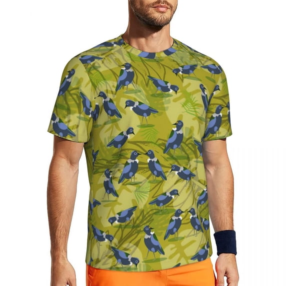 T Shirt For Men Colorful Birds Print Men Vintage Animal Streetwear Gym T-Shirts Breathable Summer Tr