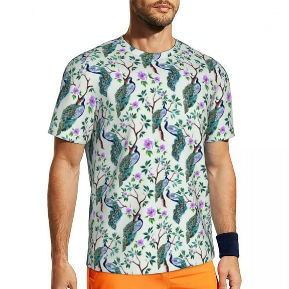 T Shirt For Men Colorful Birds Print Men Vintage Animal Streetwear Gym T-Shirts Breathable Summer Tr