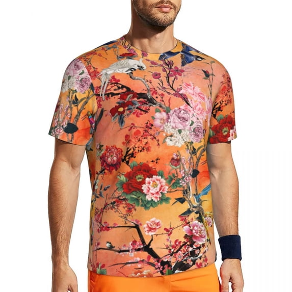 T Shirt For Men Colorful Birds Print Men Vintage Animal Streetwear Gym T-Shirts Breathable Summer Tr