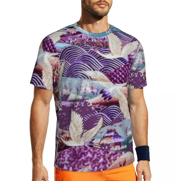 T Shirt For Men Colorful Birds Print Men Vintage Animal Streetwear Gym T-Shirts Breathable Summer Tr