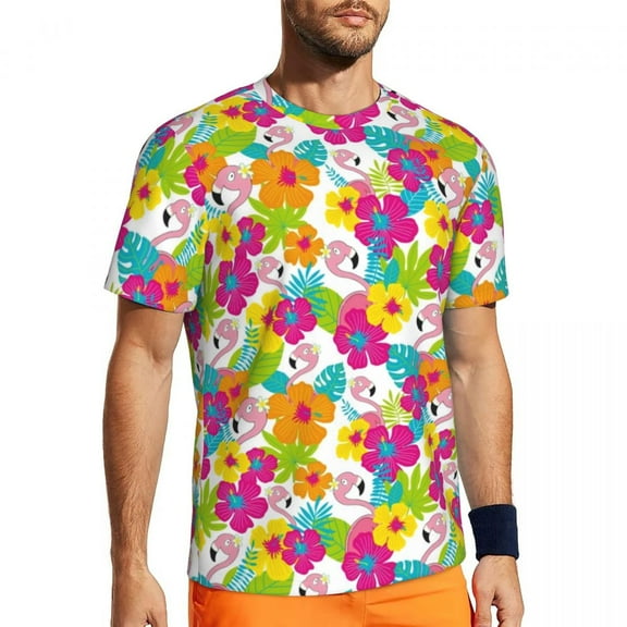 T Shirt For Men Colorful Flower Power T-Shirt Vintage Hippy Print Harajuku Gym T-Shirts Short Sleeve