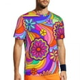 thumbnail image 1 of T Shirt For Men Colorful Flower Power T-Shirt Vintage Hippy Print Harajuku Gym T-Shirts Short Sleeve, 1 of 6