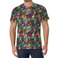 thumbnail image 1 of T Shirt For Men Colorful Graffiti T-Shirt Letter Print Fashion Male Streetwear Tshirt Summer Short-S, 1 of 7