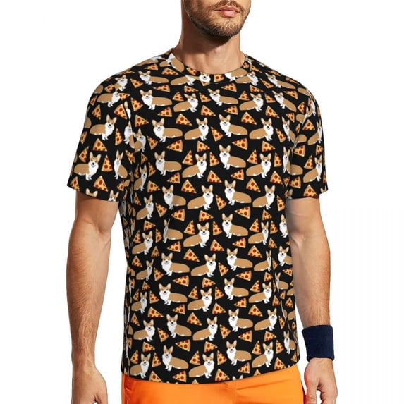 T Shirt For Men Corgi Christmas T-Shirt Cute Animal Print Harajuku Sportswear Short Sleeve Fast Dry