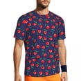 thumbnail image 1 of T Shirt For Men Cute Cherry Black Striped Print Hip Hop Running Short-Sleeve Breathable Tops Summer, 1 of 7