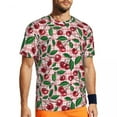 thumbnail image 1 of T Shirt For Men Cute Cherry Black Striped Print Hip Hop Running Short-Sleeve Breathable Tops Summer, 1 of 7