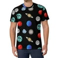 thumbnail image 1 of T Shirt For Men Cute Space Design Planets Art Couple Popular Beach Pattern Tees Short Sleeve Basic O, 1 of 7