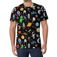 thumbnail image 1 of T Shirt For Men Cute Space Design Planets Art Couple Popular Beach Pattern Tees Short Sleeve Basic O, 1 of 7