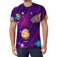 thumbnail image 1 of T Shirt For Men Cute Space Design Planets Art Couple Popular Beach Pattern Tees Short Sleeve Basic O, 1 of 7