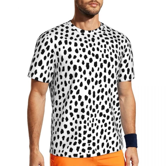 T Shirt For Men Dalmatian Dog Gym Summer Black Spotted Street Style T-Shirts Hippie Tee Shirt For Co