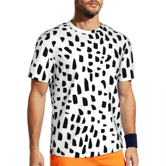 T Shirt For Men Dalmatian Spots Print Running Animal Dots Hippie Men Street Style Tshirt Summer Shor