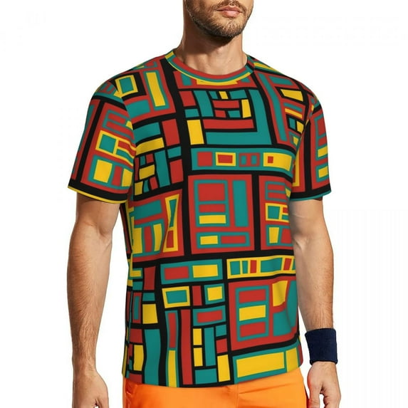 T Shirt For Men De Stijl Version Sports Summer Colorful Print Basic T-Shirts Harajuku Tee Shirt For