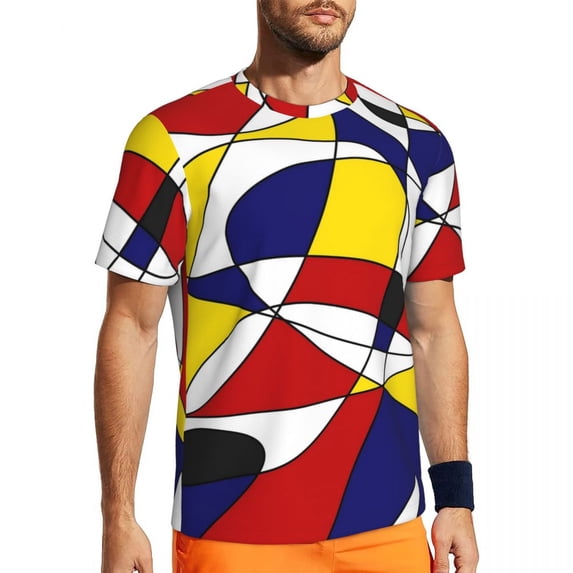 T Shirt For Men De Stijl Version Sports Summer Colorful Print Basic T-Shirts Harajuku Tee Shirt For