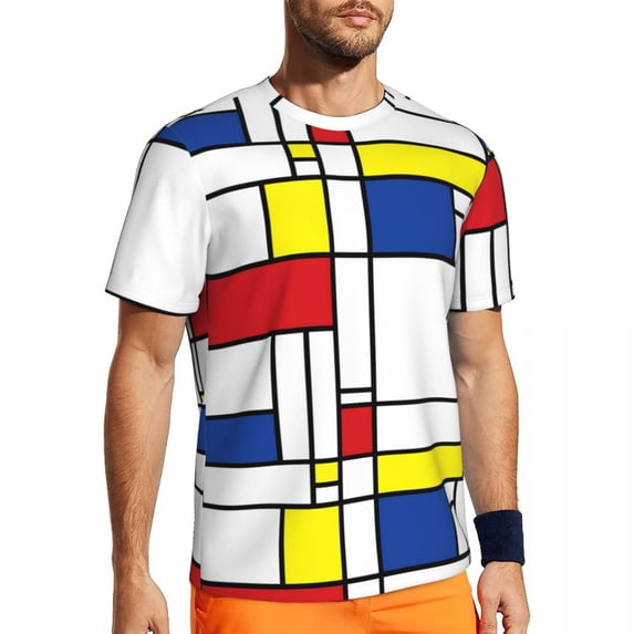 T Shirt For Men De Stijl Version Sports Summer Colorful Print Basic T-Shirts Harajuku Tee Shirt For