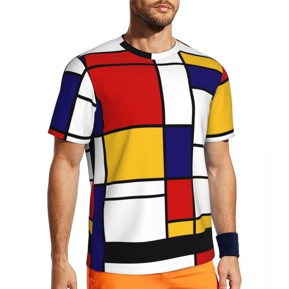 T Shirt For Men De Stijl Version Sports Summer Colorful Print Basic T-Shirts Harajuku Tee Shirt For