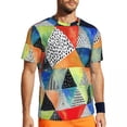 thumbnail image 1 of T Shirt For Men Doodled Geometry Men Colorful Print Classic Gym Quick Dry Summer Hippie Tee Shirt Cu, 1 of 6