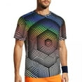 thumbnail image 1 of T Shirt For Men Doodled Geometry Men Colorful Print Classic Gym Quick Dry Summer Hippie Tee Shirt Cu, 1 of 7