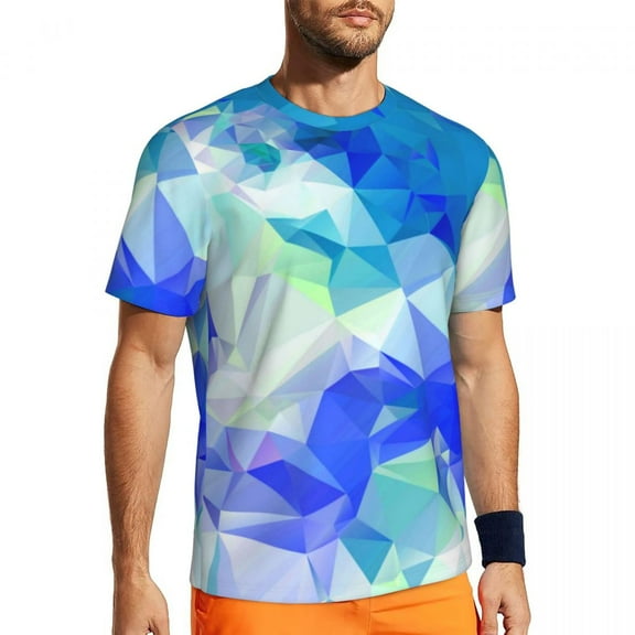 T Shirt For Men Doodled Geometry Men Colorful Print Classic Gym Quick Dry Summer Hippie Tee Shirt Cu