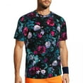 thumbnail image 1 of T Shirt For Men Elegant Gold Roses Running Floral Print Trendy Cool T-Shirts Men Street Style Tee Sh, 1 of 7