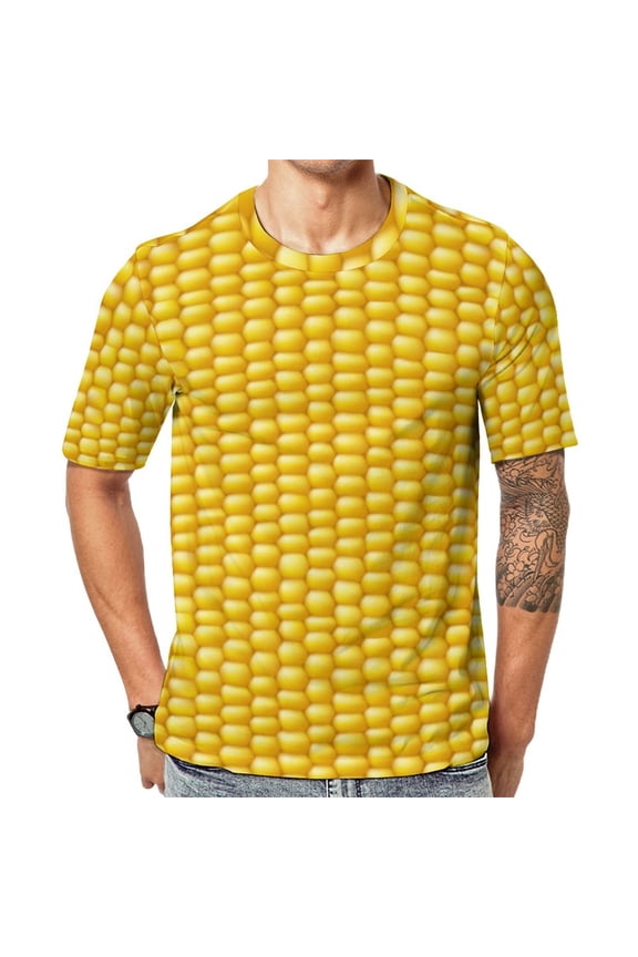 T Shirt For Men Farm Ranch T-Shirt Corn Cob Print Vintage T-Shirts Short Sleeves Custom Tshirt Hot S